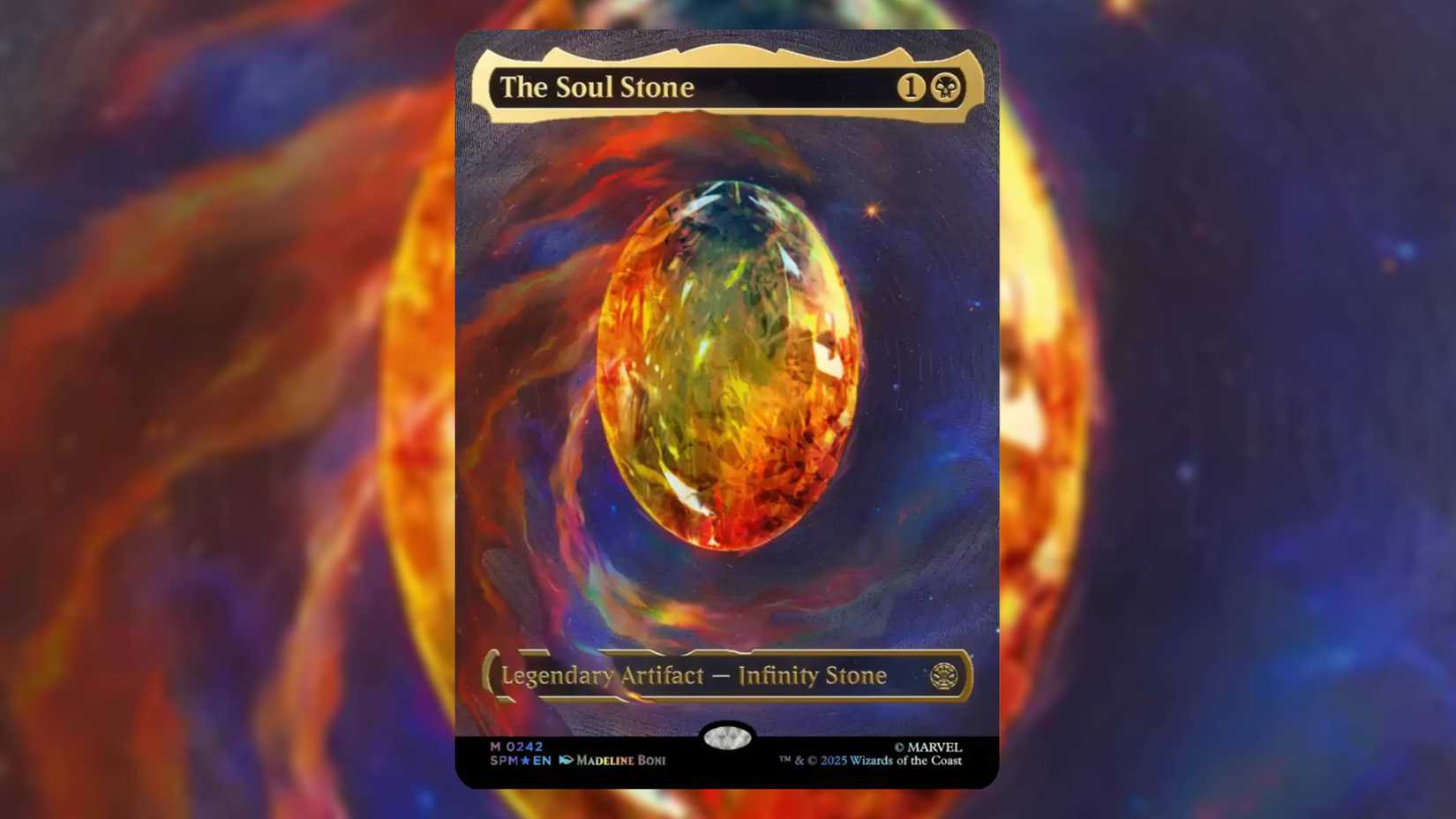 Carta Soul Stone sem texto do set de Spider-Man em MTG é arrematada por US$ 25 mil - Imagem do artigo original
