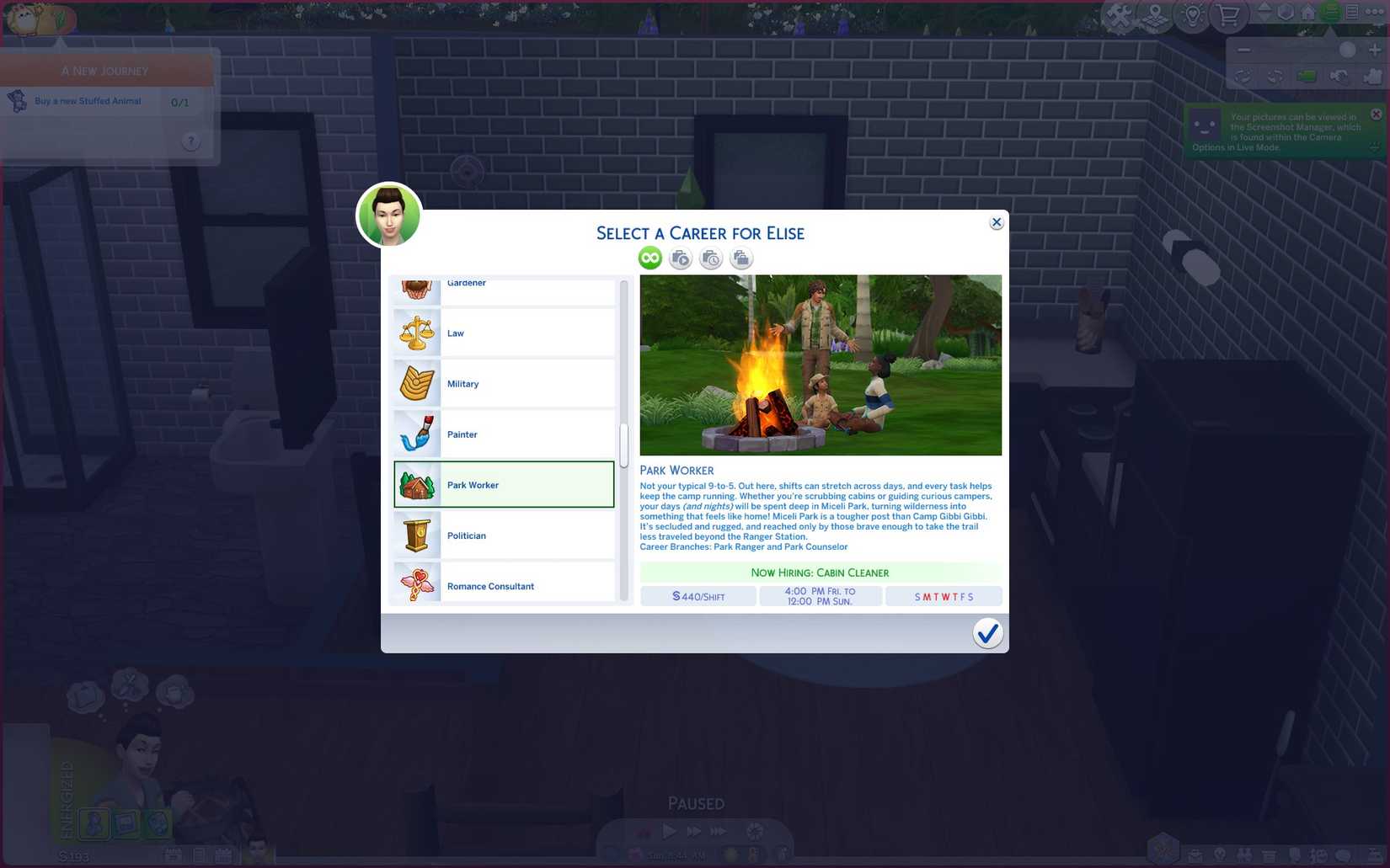 The Sims 4: novo pacote Adventure Awaits apresenta carreira de Trabalhador de Parque com plantões de quinta a domingo - Imagem do artigo original