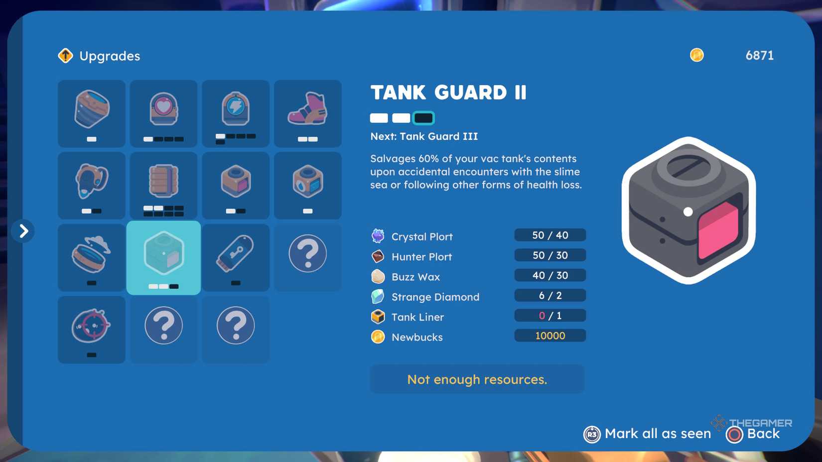 Slime Rancher 2: guia completo apresenta todos os upgrades do Vacpack e seus requisitos - Imagem do artigo original