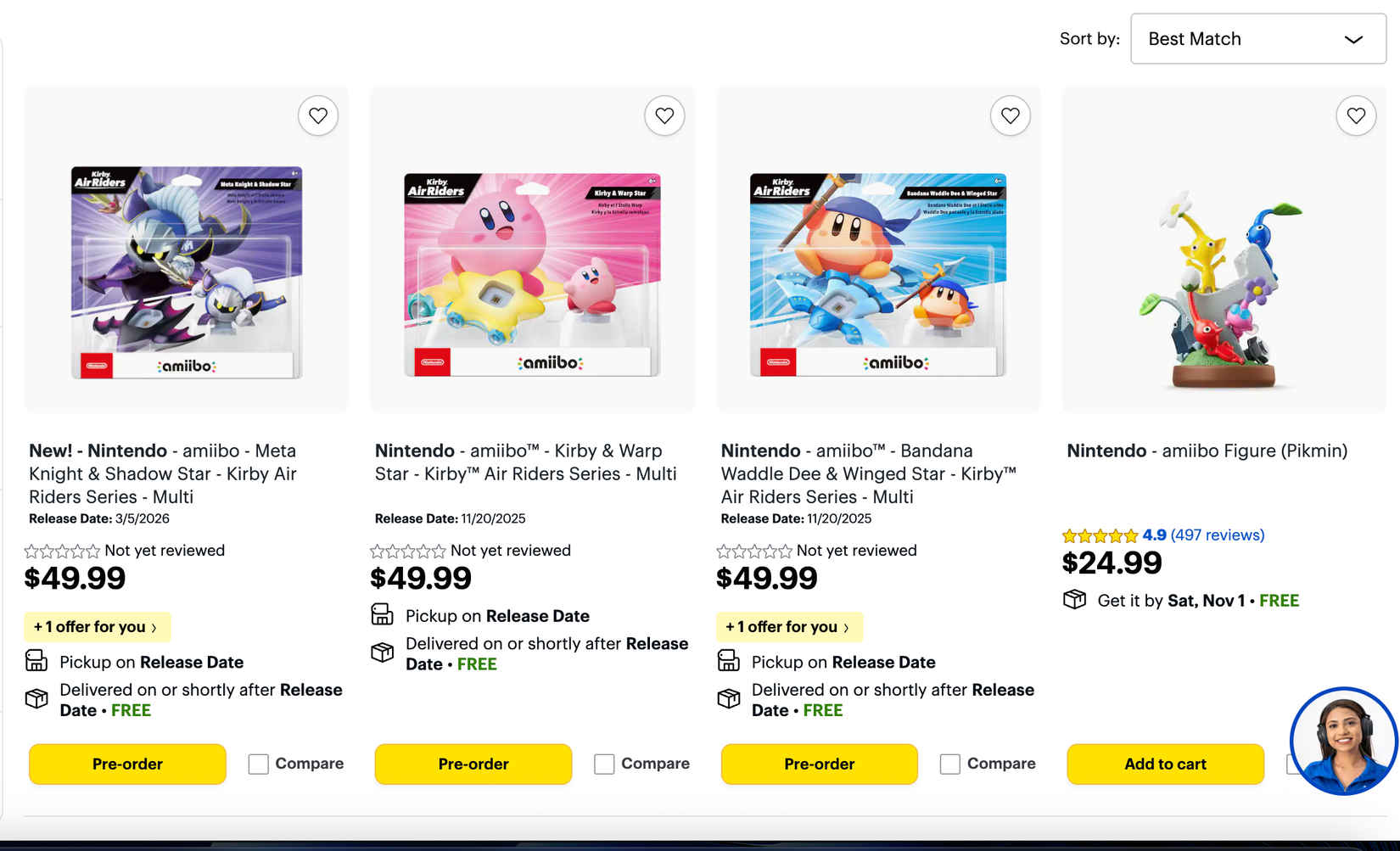 Conjunto de cinco amiibo de Kirby Air Riders pode sair por US$ 250, valor superior a um Switch Lite - Imagem do artigo original