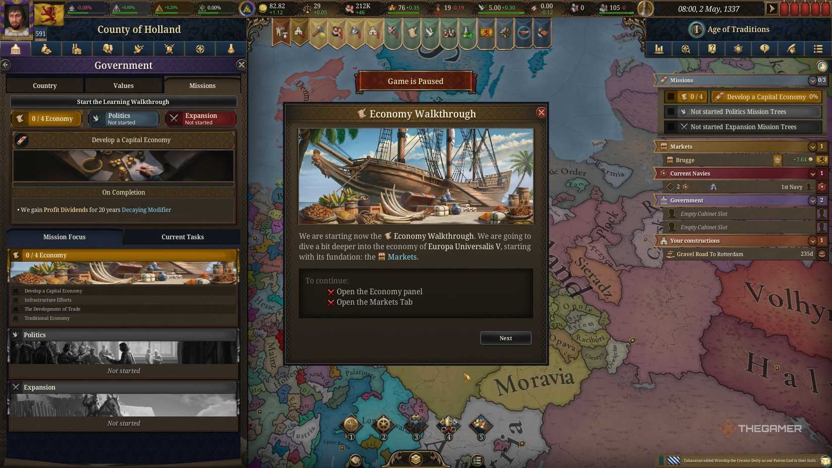 Guia desvenda árvore de missões econômicas em Europa Universalis 5 - Imagem do artigo original