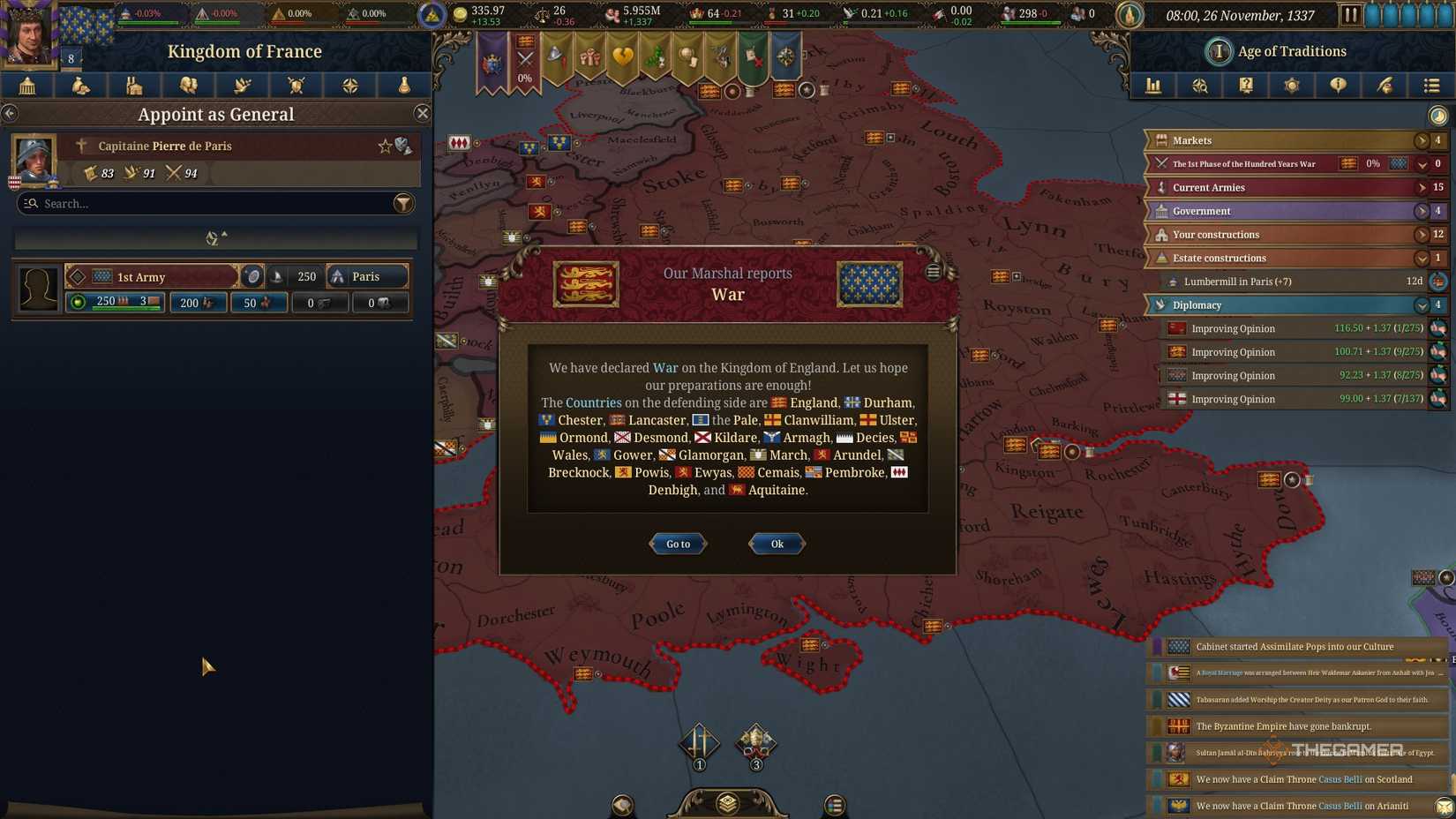 Europa Universalis 5 traz eventos específicos para a Guerra dos Cem Anos - Imagem do artigo original