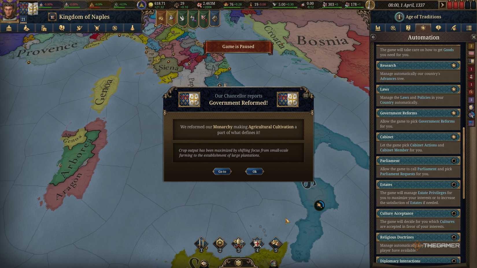 Europa Universalis 5: veja quais reformas valem mais a pena em cada era do jogo - Imagem do artigo original
