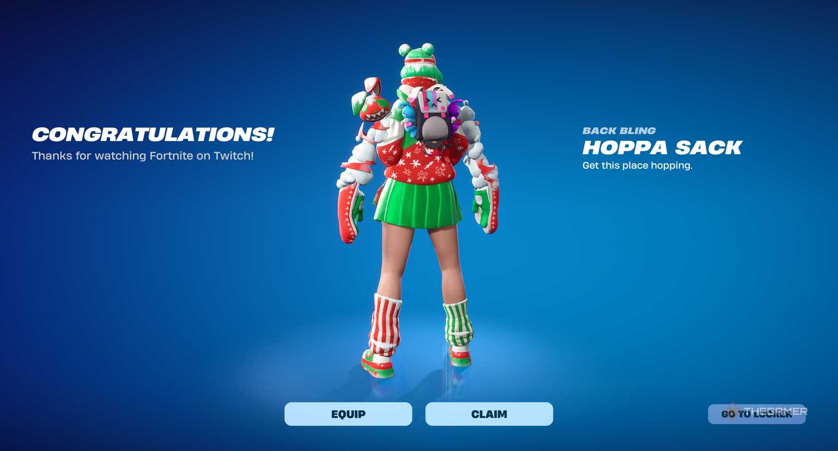 Fortnite libera mochila Hoppa Sack de graça; veja como resgatar pelo Twitch - Imagem do artigo original