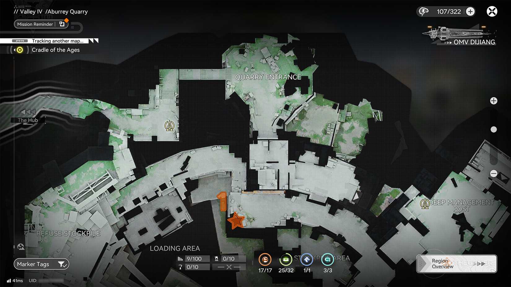 Arknights: Endfield – mapa detalha as 17 Aurylene escondidas na Aburrey Quarry - Imagem do artigo original