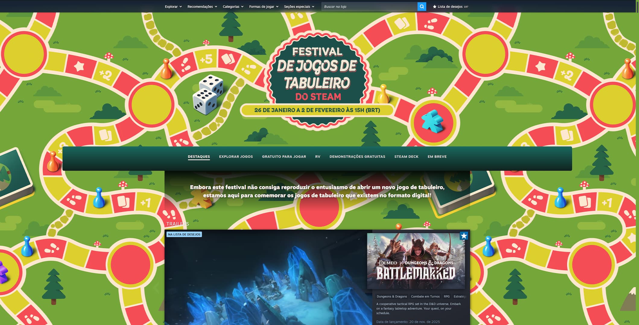 Steam promove festival de jogos de tabuleiro com descontos que chegam a 80% - Imagem do artigo