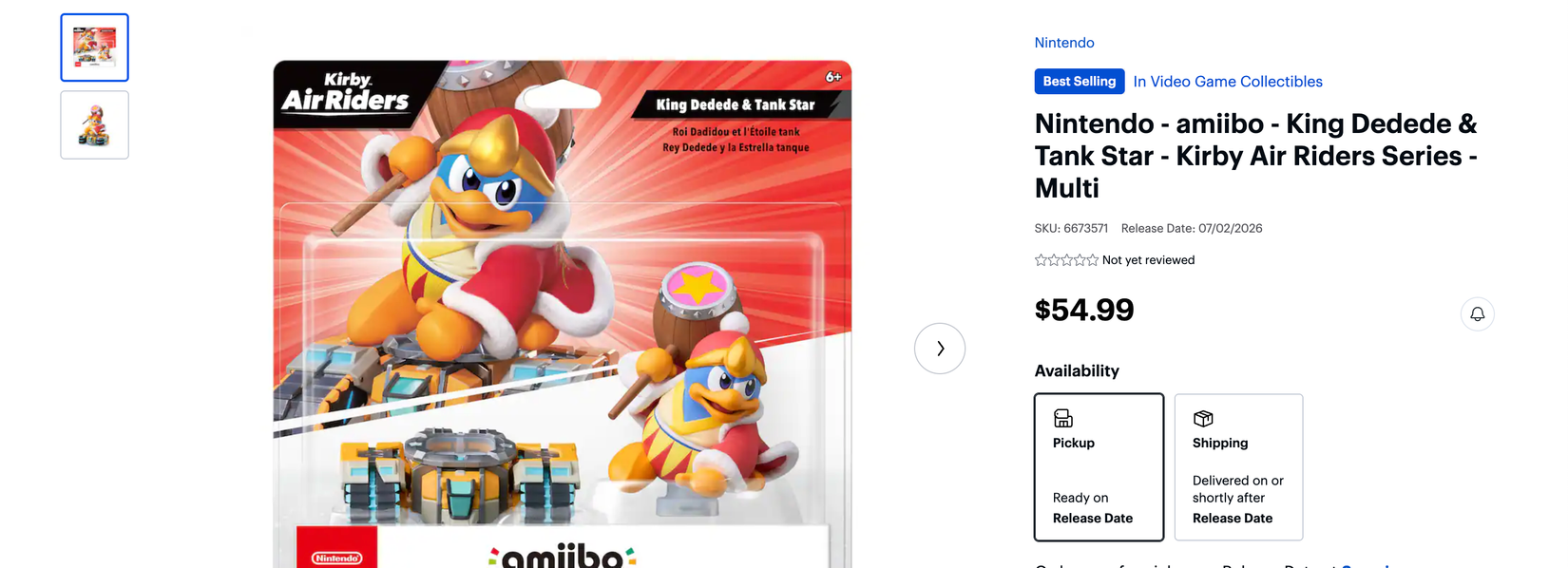 Novo amiibo de King Dedede custa US$ 54,99 e encosta no preço de um jogo para console - Imagem do artigo original