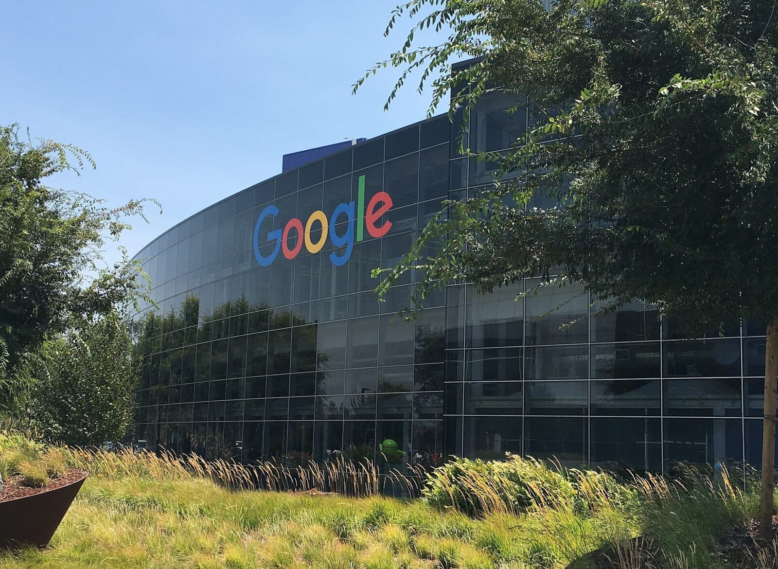 Fachada do Googleplex, sede do Google em Mountain View, na Califórnia