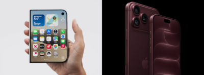 iPhone Duo, primeiro celular dobrável da Apple, aberto e fechado