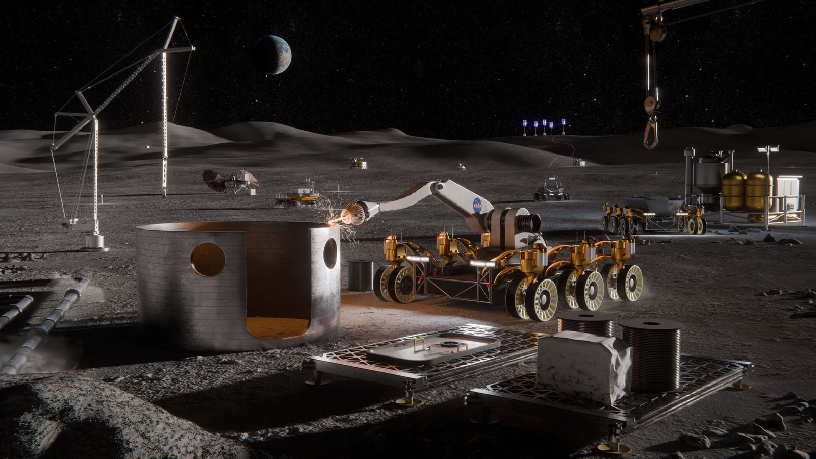 NASA abre edital para tecnologias da futura base lunar no polo Sul